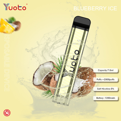 Yuoto 2500 puft 23 aroma's 7 ml Capaciteits 1200 het Ijs van de de capaciteitsmunt van de mAhbatterij