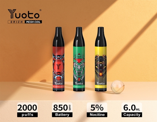 Originele Yuoto 2000 puft van vapemesh coil 6ml E van Vape Beschikbare het Sap850mah e-Sigaretten Vape-Pen