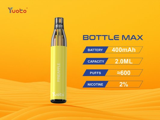 De flessen maximum 600puff 2.0ml Multiaroma Mesh Coil Disposable van Tpd Gediplomeerd Yuoto
