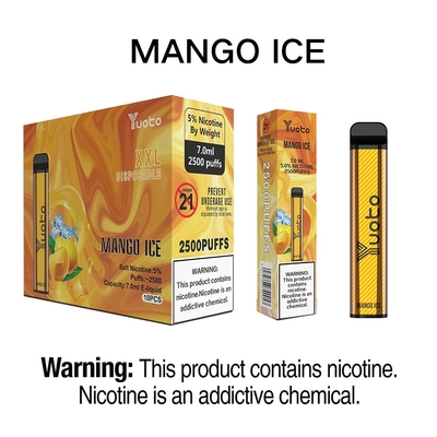 Yuoto Elektronische Sigaret Wegwerp Vape Pen 2500 Rookwolken XXL Mango Ijs 1200mAh 5% Nicotine