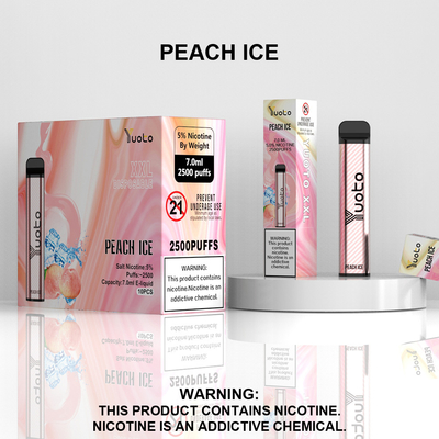 2500 Rookwolken Wegwerp Vape Pod Perzik Smaak Yuoto XXL Coil 7ml Ejuice 1200mAh Batterij uit China Fabriek