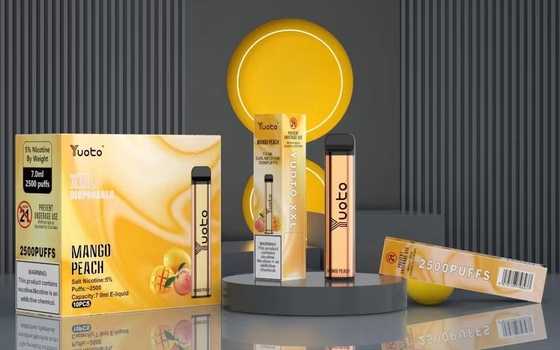 Wegwerp Vape Pod 2500 Rookwolken Bananensmaak Yuoto XXL 7.0ml Ejuice 1200mAh Batterij Bulking China Fabriek