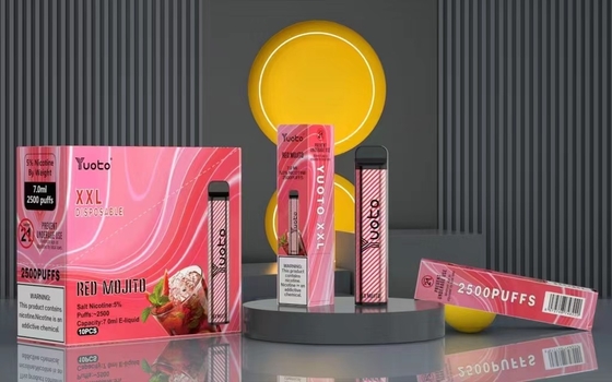 Wegwerp Vape Pod 2500 Rookwolken Bananensmaak Yuoto XXL 7.0ml Ejuice 1200mAh Batterij Bulking China Fabriek