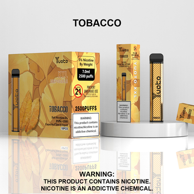 Wegwerp Vape Pod 2500 Rookwolken Bananensmaak Yuoto XXL 7.0ml Ejuice 1200mAh Batterij Bulking China Fabriek