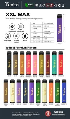 mango-ijssmaak Yuoto xxl Max 3500 Puffs wegwerpverdamper Mesh Coils Leather Surface 9ml