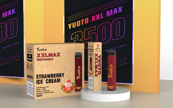 karamel penuts smaak Yuoto xxl Max 3500 Rookwolken Wegwerp Vape pod Mesh Coils Leer Oppervlak 9ml