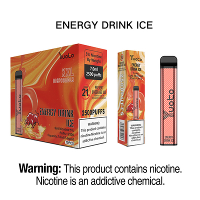 Hot selling Yuoto XXL 2500 Rookwolken Energy Drink Smaak Wegwerp Vape Pod Apparaat 5ml nic