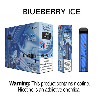 Yuotoxxl Beschikbare Vape Peul 2500 het Ijs 7.0ml EJuice 5% Nic van de Rookwolkenbosbes