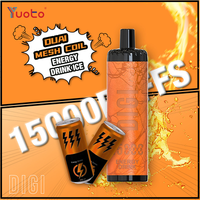 YUOTO Fabrikant DIGI 15000 Puffs Daul Mesh Coil Vape Verstelbare luchtstroom MTL en DTL