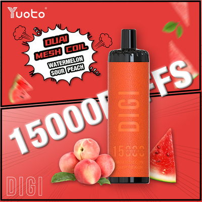 Verstelbare luchtstroom YUOTO 15000 Puffs Wegwerp vape met DualMesh spoel 850mAh batterij 23 smaken