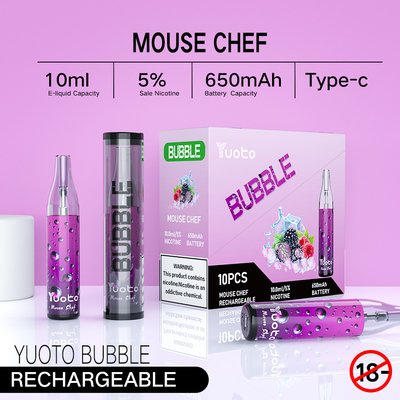 De originele fabriek in van de bellen4000puffs 10ml 650mah navulbare yuoto van China Yuoto beschikbare vapepeulen schakelt rollen in