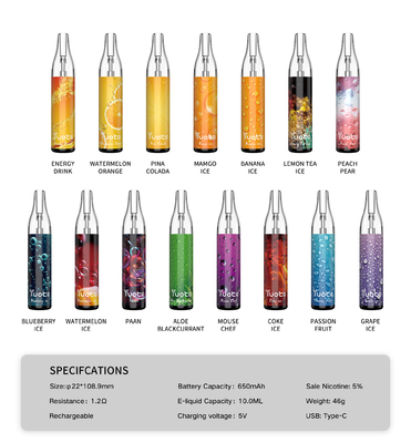 De originele fabriek in van de bellen4000puffs 10ml 650mah navulbare yuoto van China Yuoto beschikbare vapepeulen schakelt rollen in