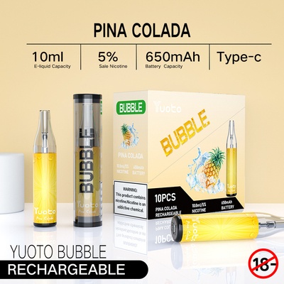 De originele fabriek in van de bellen4000puffs 10ml 650mah navulbare yuoto van China Yuoto beschikbare vapepeulen schakelt rollen in