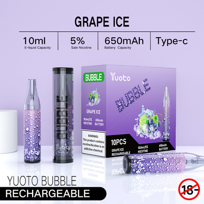 De originele fabriek in van de bellen4000puffs 10ml 650mah navulbare yuoto van China Yuoto beschikbare vapepeulen schakelt rollen in