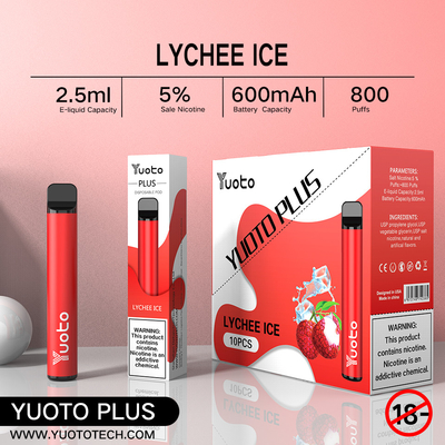 5% nicotine 800 FCC FDA van Rookwolkenvape goedkeuring met 600mAh-Batterij
