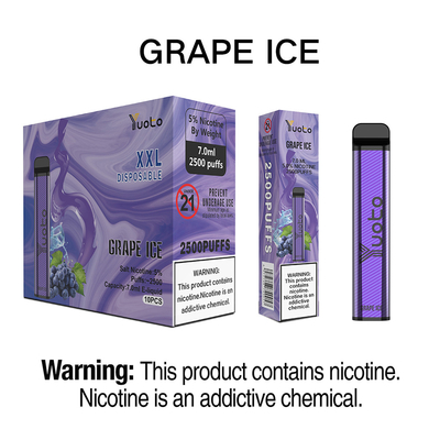 Van yuoto beschikbare vape van de Yuoto xxl 2500puffs 1200mah 7ml eliquid de vierkante vorm peul van het aromadruiven yuotovape heetste vape