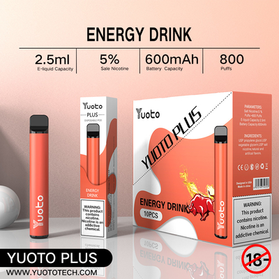 Yuoto 800 Rookwolken Vape met Gebied 2,5 ml Juice Capacity van 11 Aroma'sorigal