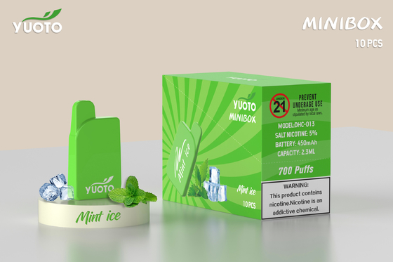 Yuototpd Product 700 Rookwolken Mini Box Vape Disposable 15 de Nicotine2% batterij 450mAh van het Aromasap 2.0ml