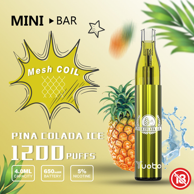 Rusland Hete Yuoto Mini Bar 1200 Rookwolk Beschikbare 15flavor e-Sap Capaciteit 4ml