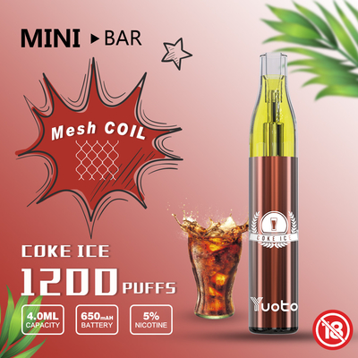 Rusland Hete Yuoto Mini Bar 1200 Rookwolk Beschikbare 15flavor e-Sap Capaciteit 4ml