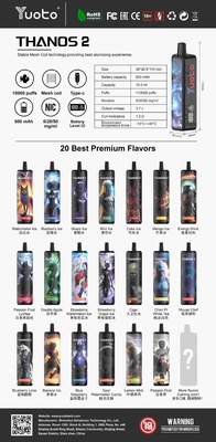 Ervaar 23 smaken met de YUOTO Disposable Vape DualMesh Coil 10-12W Wattage