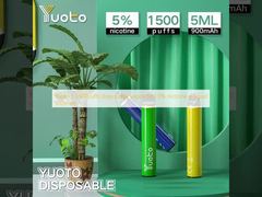 Yuoto 5 1500 spuitjes wegwerpdampen 5 ml 5% nicotine e vloeistof 900mah